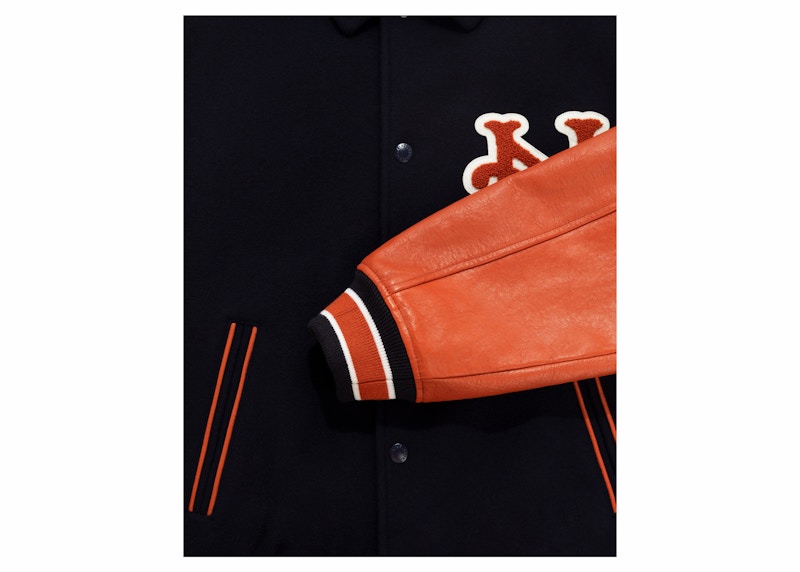 Aime Leon Dore x New York Mets Varsity Jacket Navy/Orange