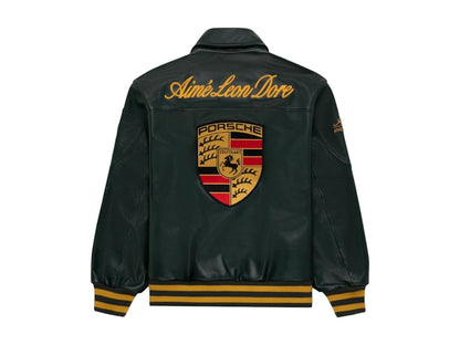 Aime Leon Dore x Porsche 993 Turbo Leather Club Jacket British Racing Green