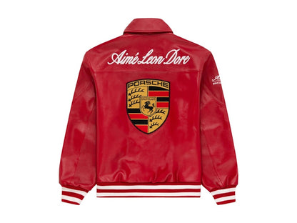 Aime Leon Dore x Porsche 993 Turbo Leather Club Jacket Tango Red
