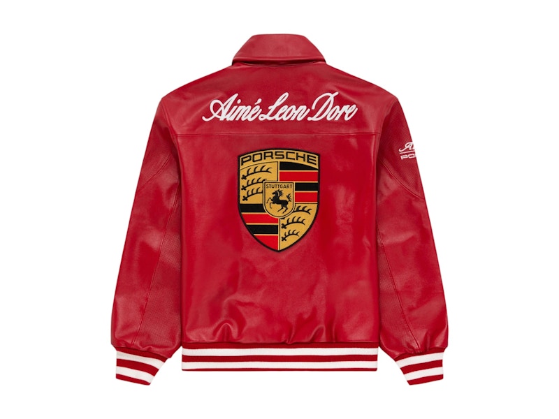 Aime Leon Dore x Porsche 993 Turbo Leather Club Jacket Tango Red