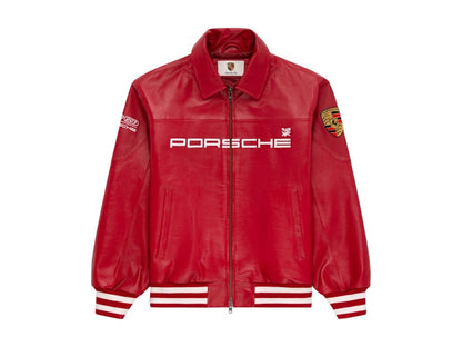 Aime Leon Dore x Porsche 993 Turbo Leather Club Jacket Tango Red