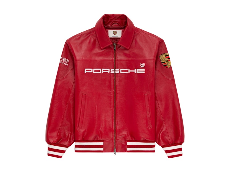 Aime Leon Dore x Porsche 993 Turbo Leather Club Jacket Tango Red
