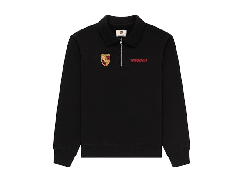 Aime Leon Dore x Porsche 993 Turbo Mechanic Quarter Zip Pullover Jet Black