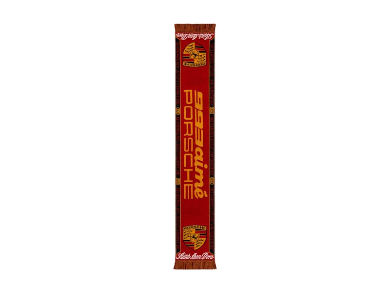 Aime Leon Dore x Porsche 993 Turbo Wool Souvenir Scarf Red