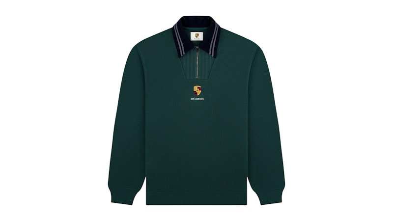 Aime Leon Dore x Porsche Jacquard Collar Quarter Zip Pullover Green