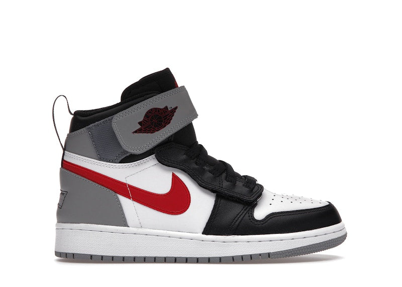Jordan 1 High FlyEase Black Particle Grey Gym Red (GS)