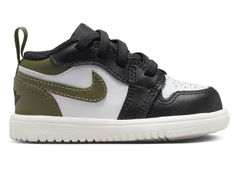 Jordan 1 Low ALT Black Medium Olive Sail White (TD)