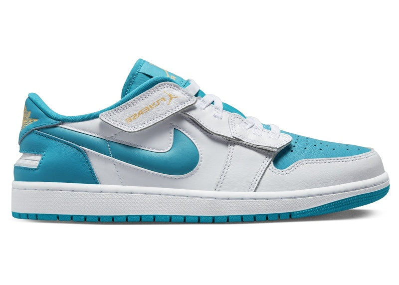 Jordan 1 Low FlyEase White Aquatone Celestial Gold