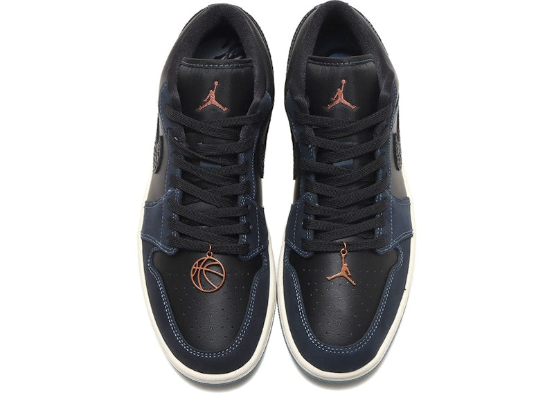 Jordan 1 Low SE Black Dark Obsidian Snakeskin (Women's)