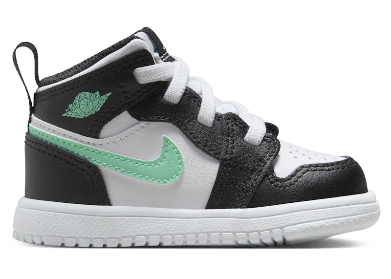 Jordan 1 Mid ALT White Black Green Glow (TD)
