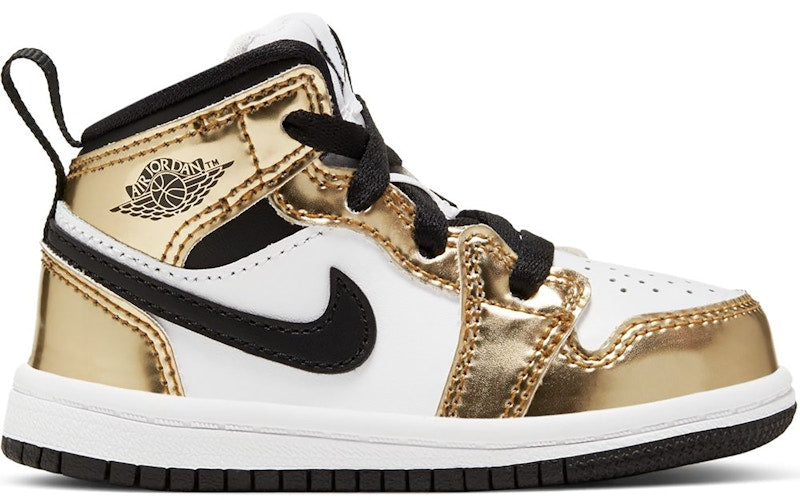 Jordan 1 Mid Metallic Gold Black White (TD)