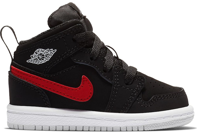 Jordan 1 Mid Multi-Color Swoosh Black (TD)