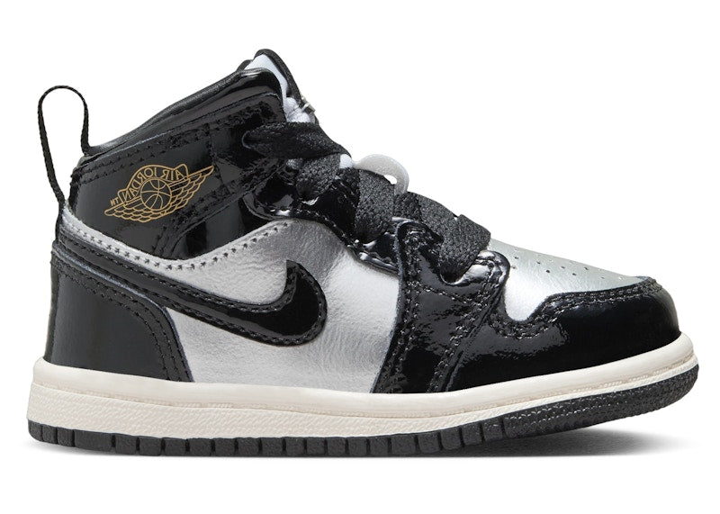 Jordan 1 Mid SE Black Metallic Silver Sail Metallic Gold (TD)