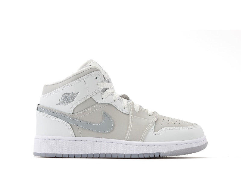 Jordan 1 Mid SE Summit White Metallic Silver (GS)