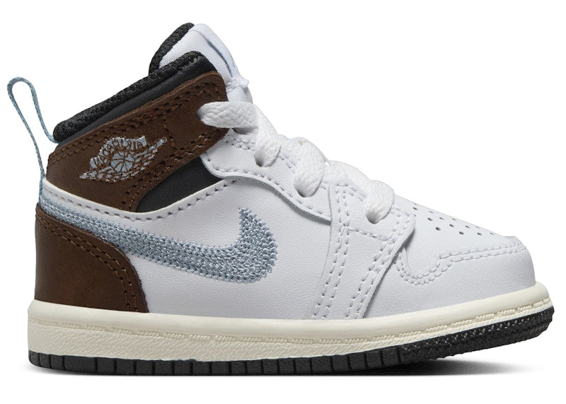 Jordan 1 Mid SE White Black Sail Blue Grey (TD)