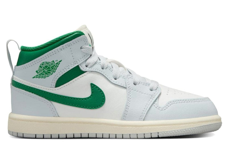 Jordan 1 Mid Summit White Pure Platinum Sail Pine Green (PS)