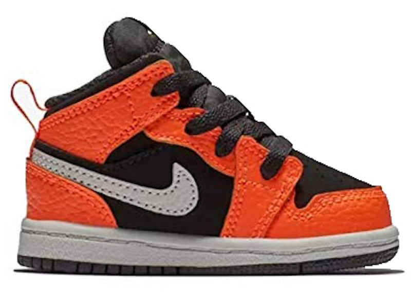 Jordan 1 Mid Black Orange Light Bone