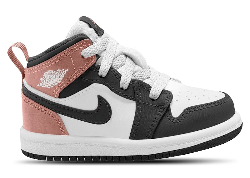 Jordan 1 Mid White Rust Pink Black (TD)
