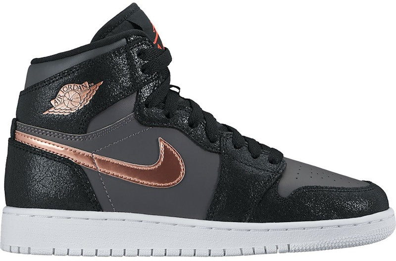 Jordan 1 Retro High Black Metallic Red Bronze Dark Grey (GS)