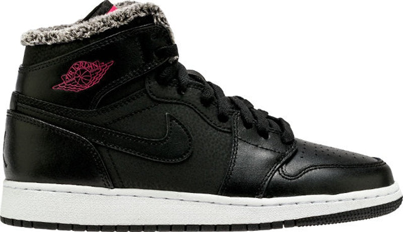 Jordan 1 Retro High Fleece Black Pink (GS)