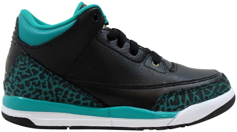 Jordan 3 Retro Black Metallic Gold Rio Teal (PS)