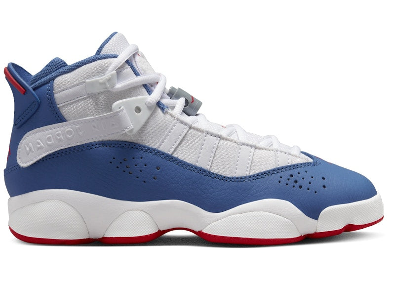 Jordan 6 Rings White University Red Light Steel Grey True Blue (GS)