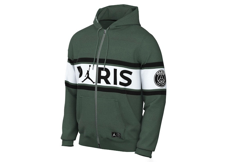 Jordan Paris Saint-Germain Full Zip Hoodie Noble Green
