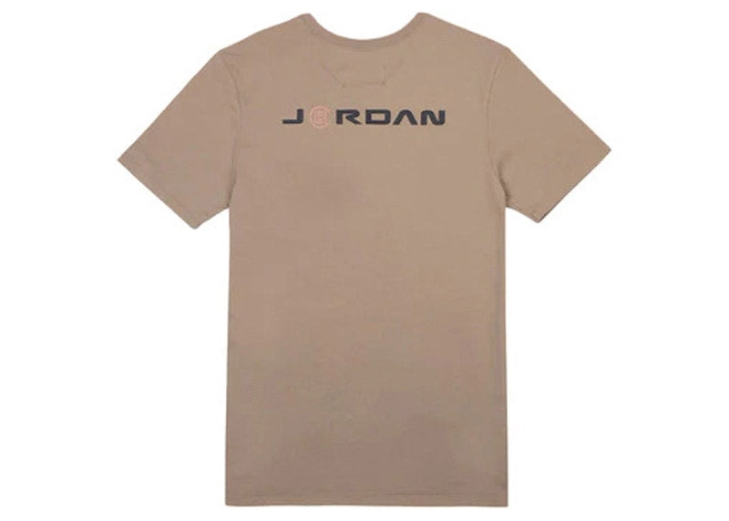 Jordan x CLOT Crossover Logo Printed T-Shirt Khaki