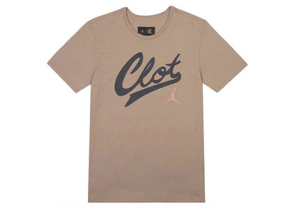 Jordan x CLOT Crossover Logo Printed T-Shirt Khaki