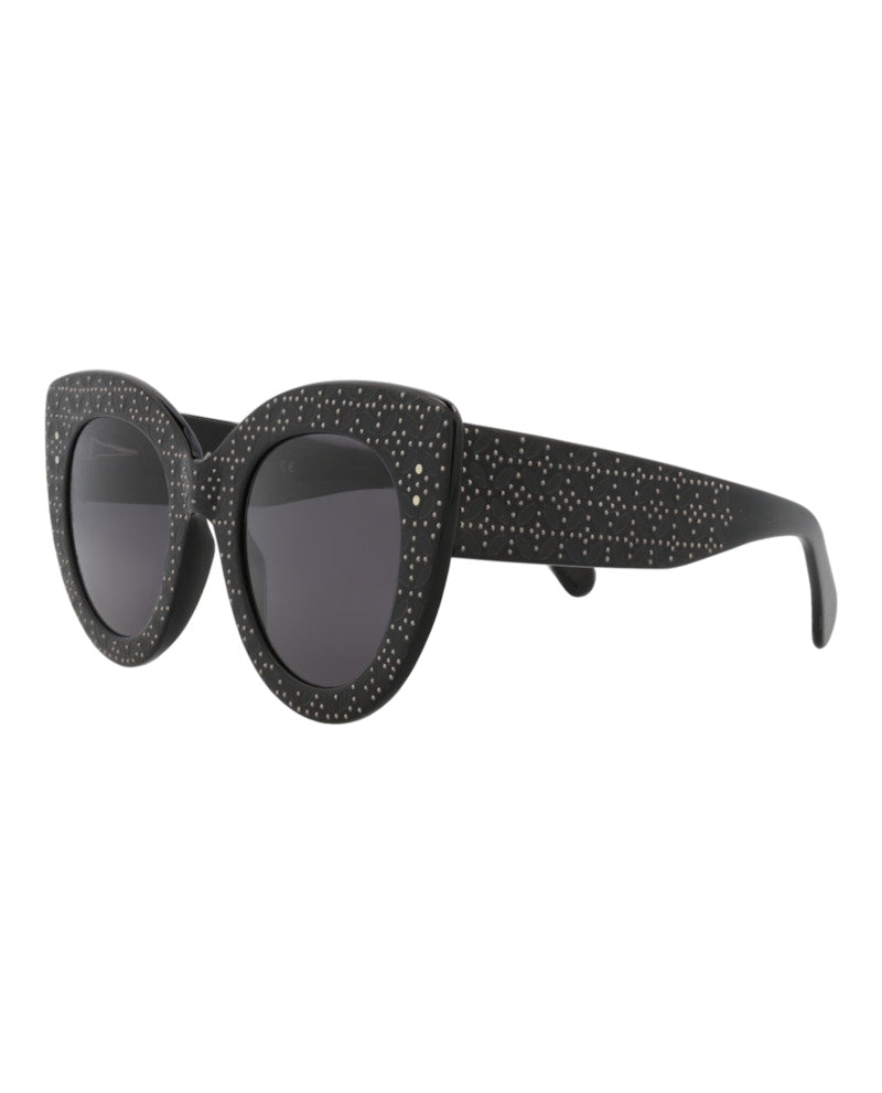 Alaia Cat Eye-Frame Acetate Sunglasses Black Black Grey (AA0042S-30008459-001)