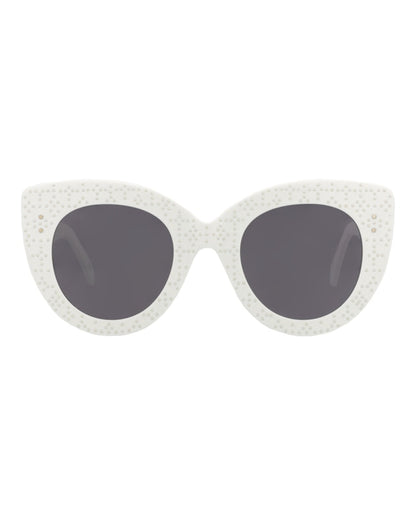 Alaia Cat Eye-Frame Acetate Sunglasses White White Grey (AA0042S-30008459-002)