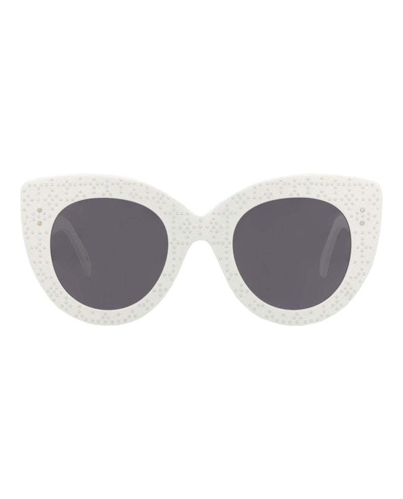 Alaia Cat Eye-Frame Acetate Sunglasses White White Grey (AA0042S-30008459-002)