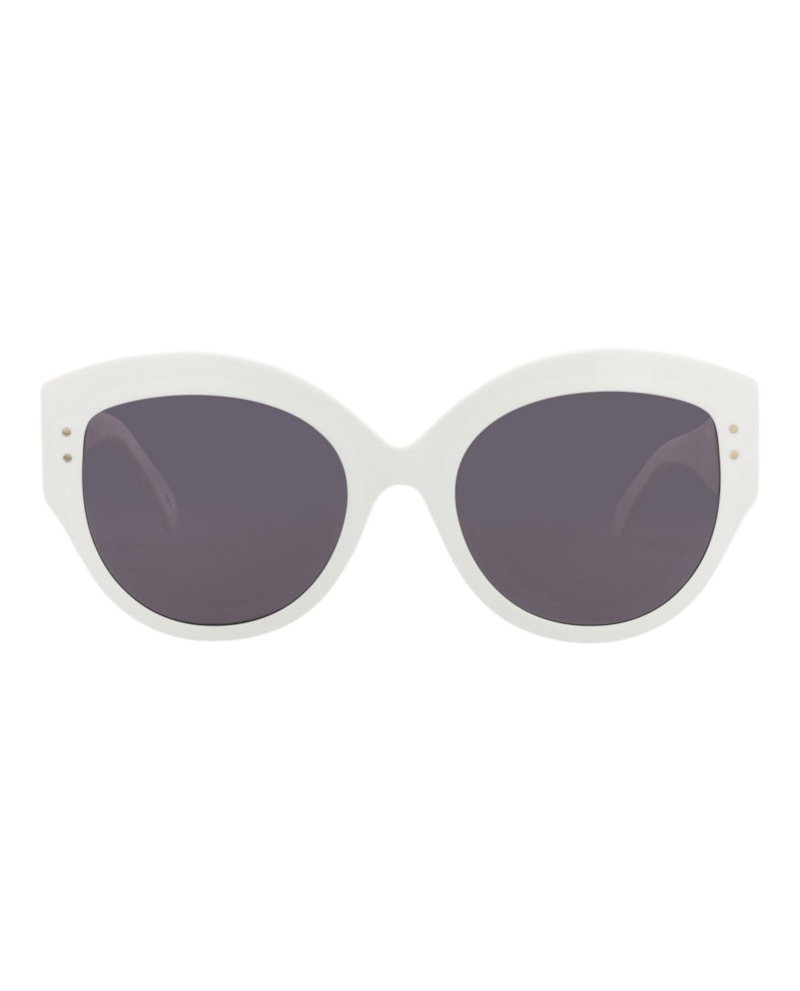 Alaia Round-Frame Acetate Sunglasses White White Grey (AA0040S-30008456-002)