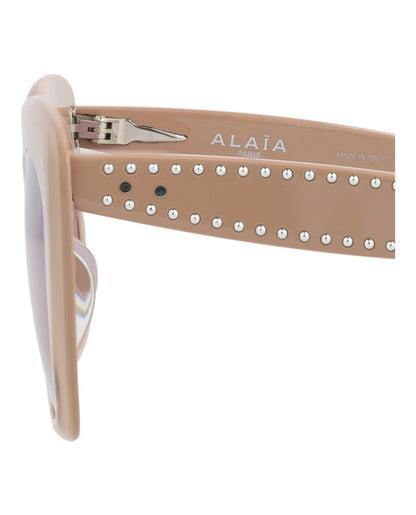Alaia Square-Frame Acetate Sunglasses Nude Violet (AA0050S-30010089-003)