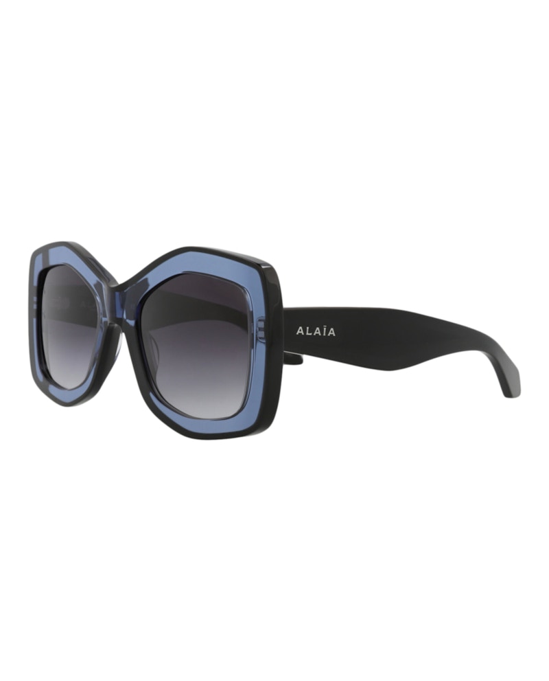 Alaia Square-Frame Recycled Acetate Sunglasses Blue Black Grey (AA0066S-30014220-003)
