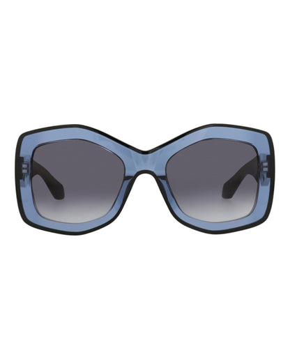 Alaia Square-Frame Recycled Acetate Sunglasses Blue Black Grey (AA0066S-30014220-003)