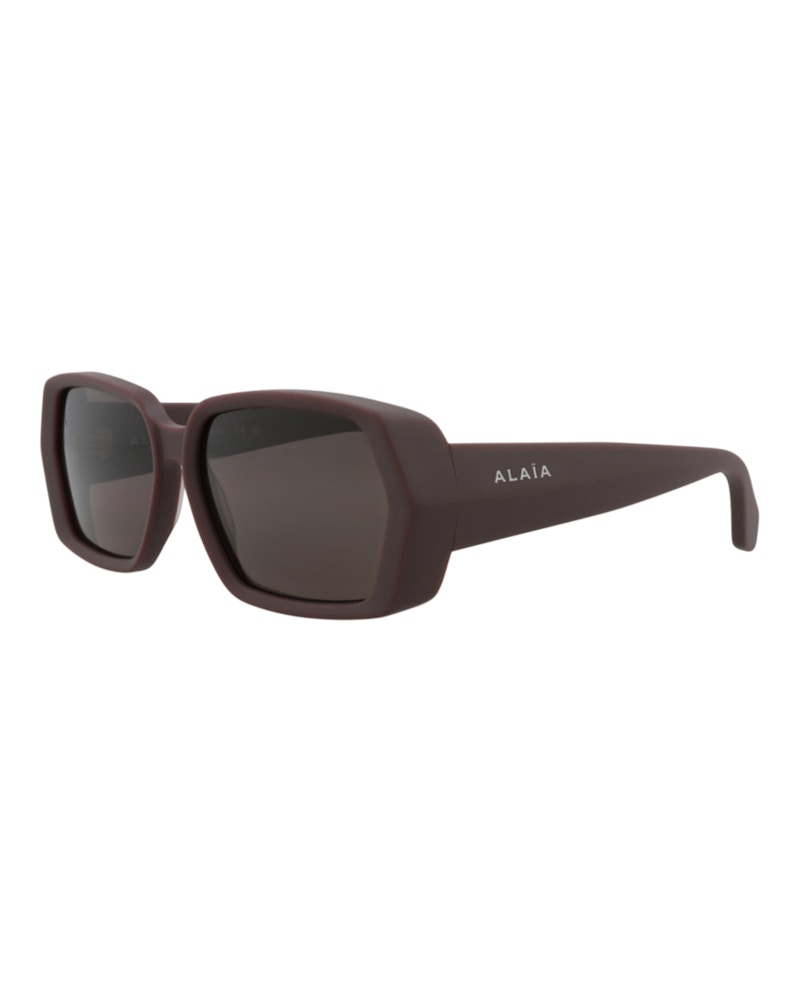 Alaia Square-Frame Recycled Acetate Sunglasses Burgundy Burgundy Grey (AA0082S-30015371-003)