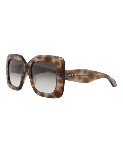 Alaia Square-Frame Recycled Acetate Sunglasses Havana Havana Grey (AA0065S-30014218-004)