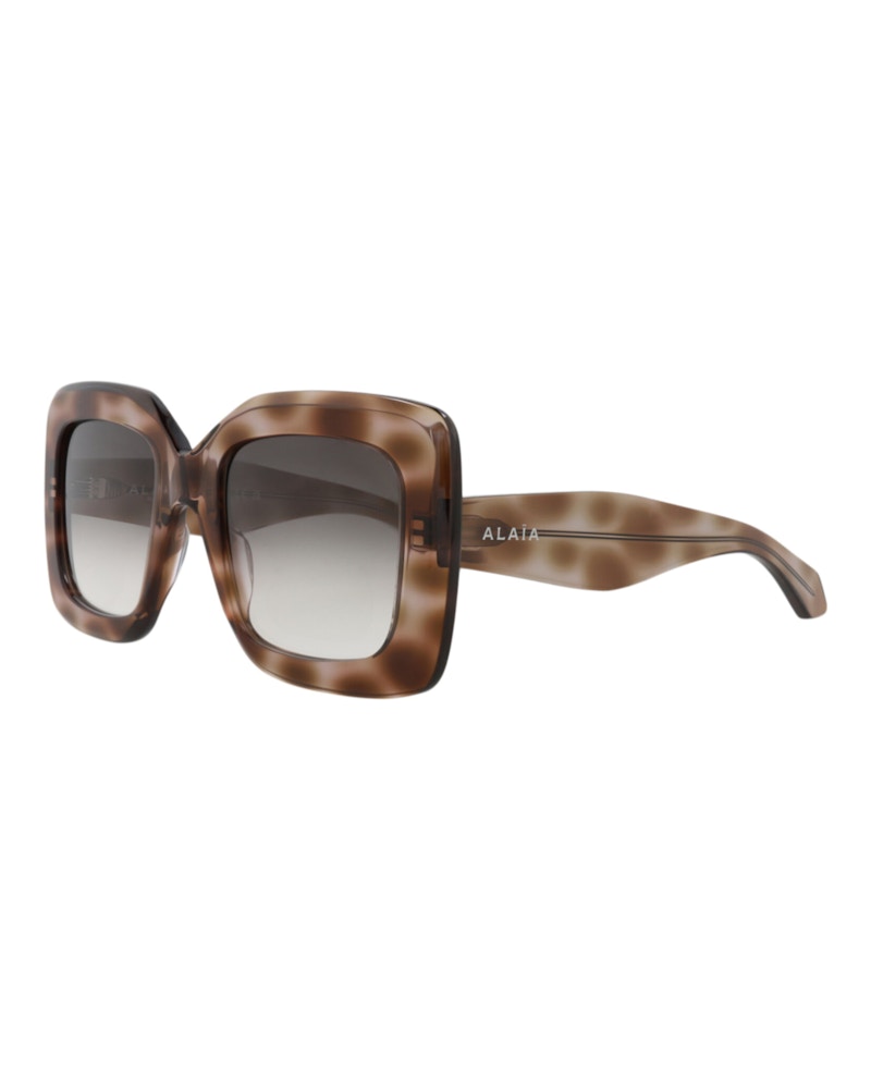 Alaia Square-Frame Recycled Acetate Sunglasses Havana Havana Grey (AA0065S-30014218-004)