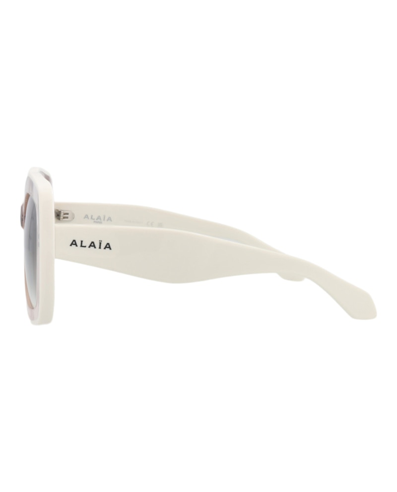Alaia Square-Frame Recycled Acetate Sunglasses Nude White Green (AA0066S-30014220-002)