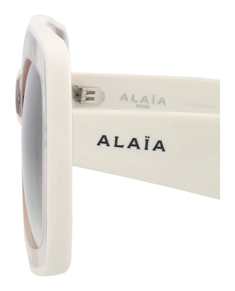 Alaia Square-Frame Recycled Acetate Sunglasses Nude White Green (AA0066S-30014220-002)