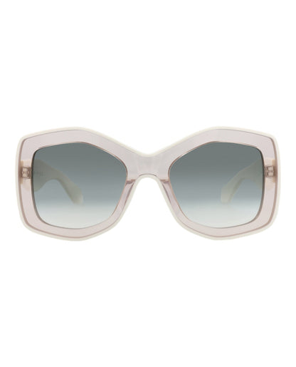 Alaia Square-Frame Recycled Acetate Sunglasses Nude White Green (AA0066S-30014220-002)