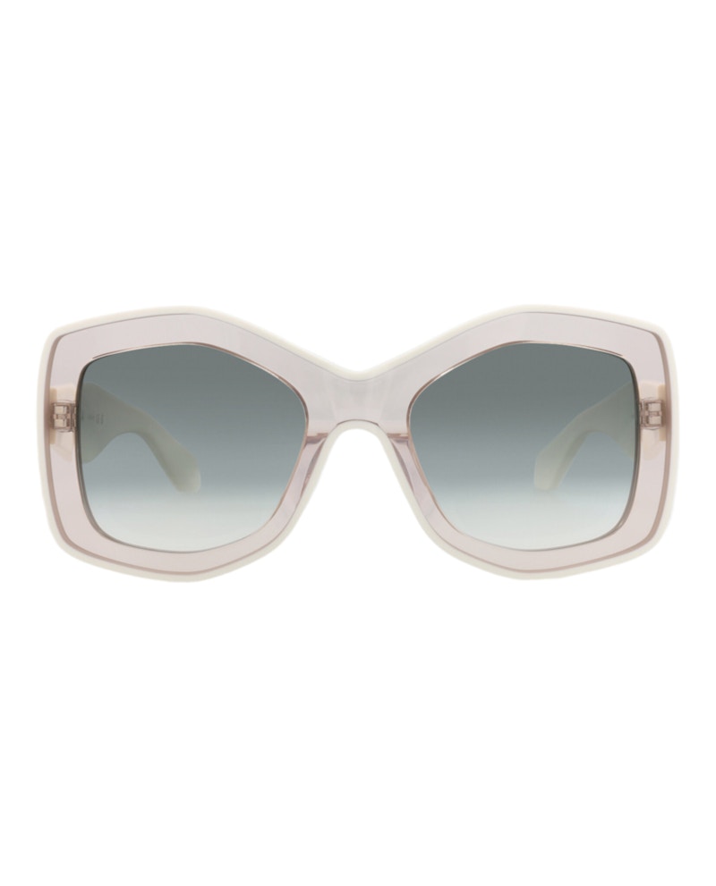 Alaia Square-Frame Recycled Acetate Sunglasses Nude White Green (AA0066S-30014220-002)
