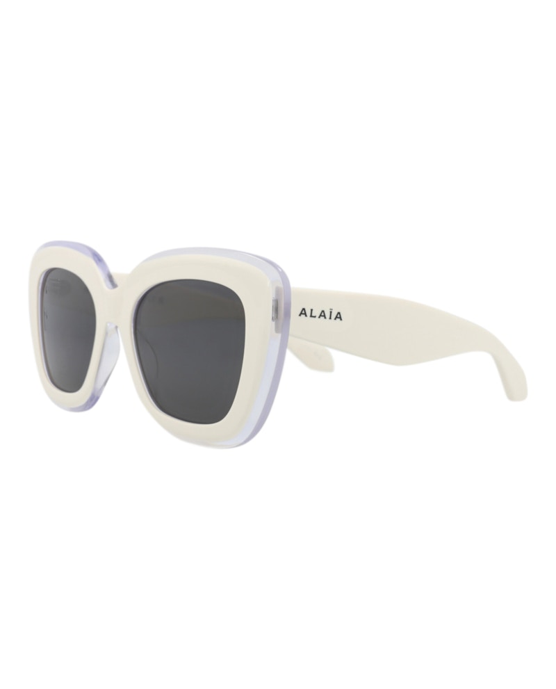 Alaia Square-Frame Recycled Acetate Sunglasses White White Grey (AA0072S-30014380-002)