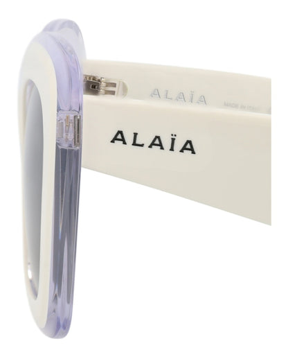 Alaia Square-Frame Recycled Acetate Sunglasses White White Grey (AA0072S-30014380-002)