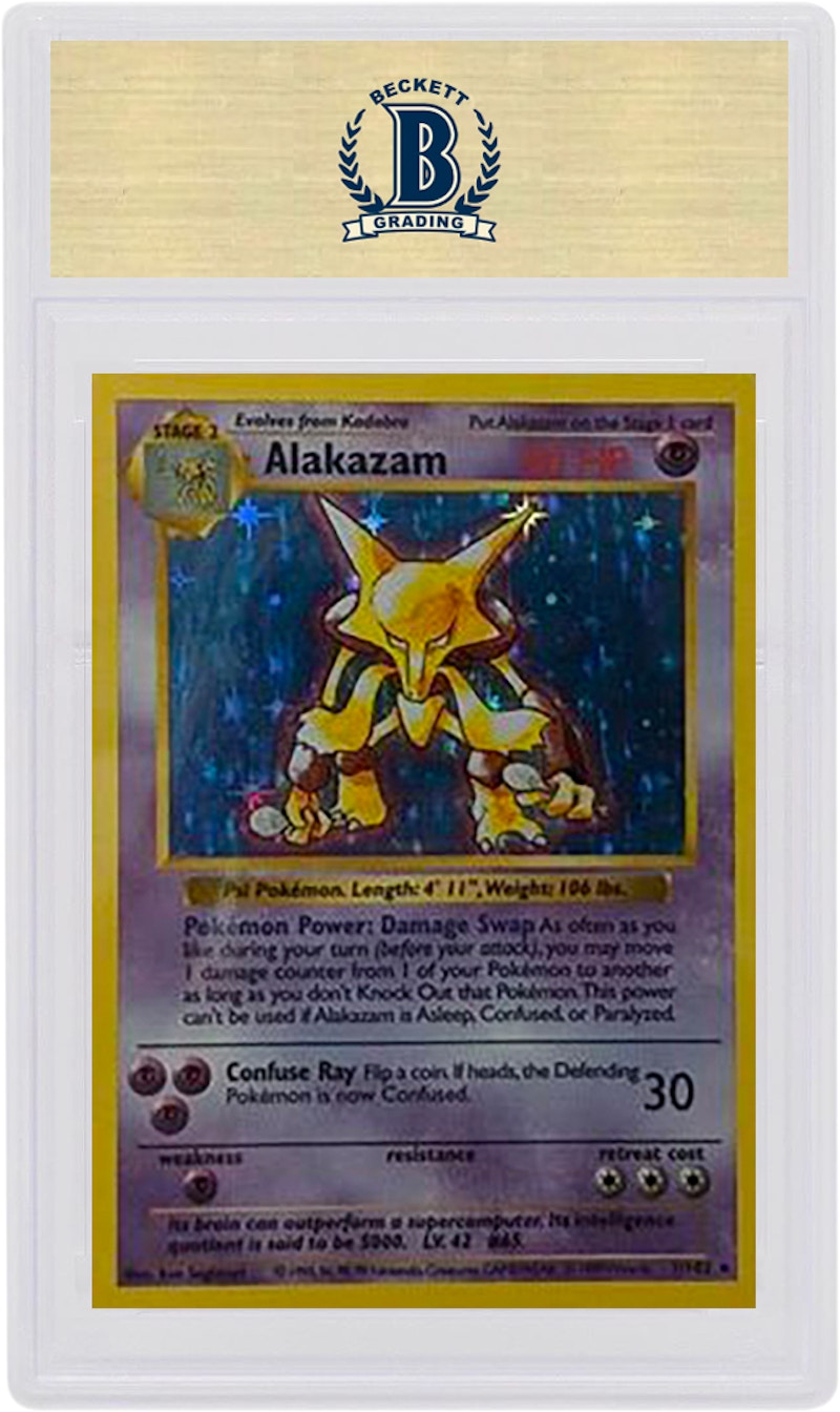 Alakazam-Holo 1999 Pokemon TCG Base Set Shadowless #1/102 (PSA or BGS Graded)