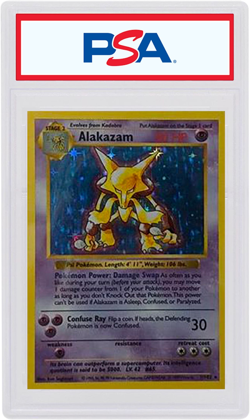 Alakazam-Holo 1999 Pokemon TCG Base Set Shadowless #1/102 (PSA or BGS Graded)