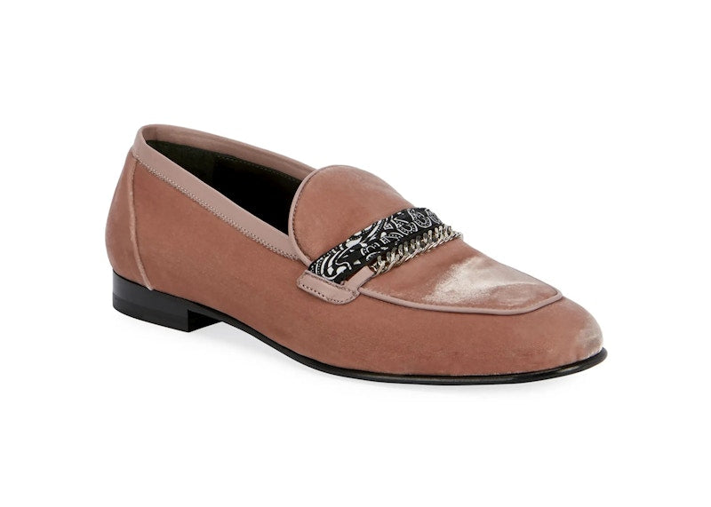 AMIRI Bandana Chain Loafers Salmon Velvet