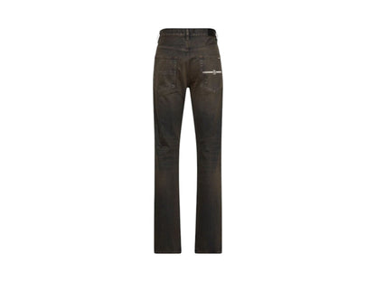 AMIRI Bar Logo Dark Wash Straight Leg Jeans Dark Brown