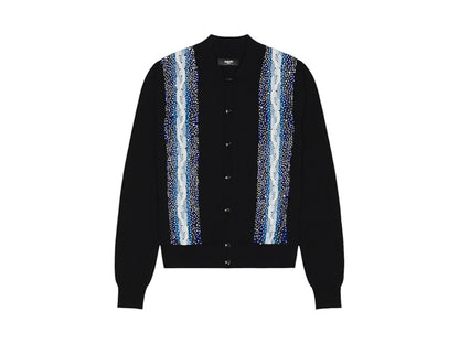 AMIRI Crystal Cable Knit Polo Black/Blue